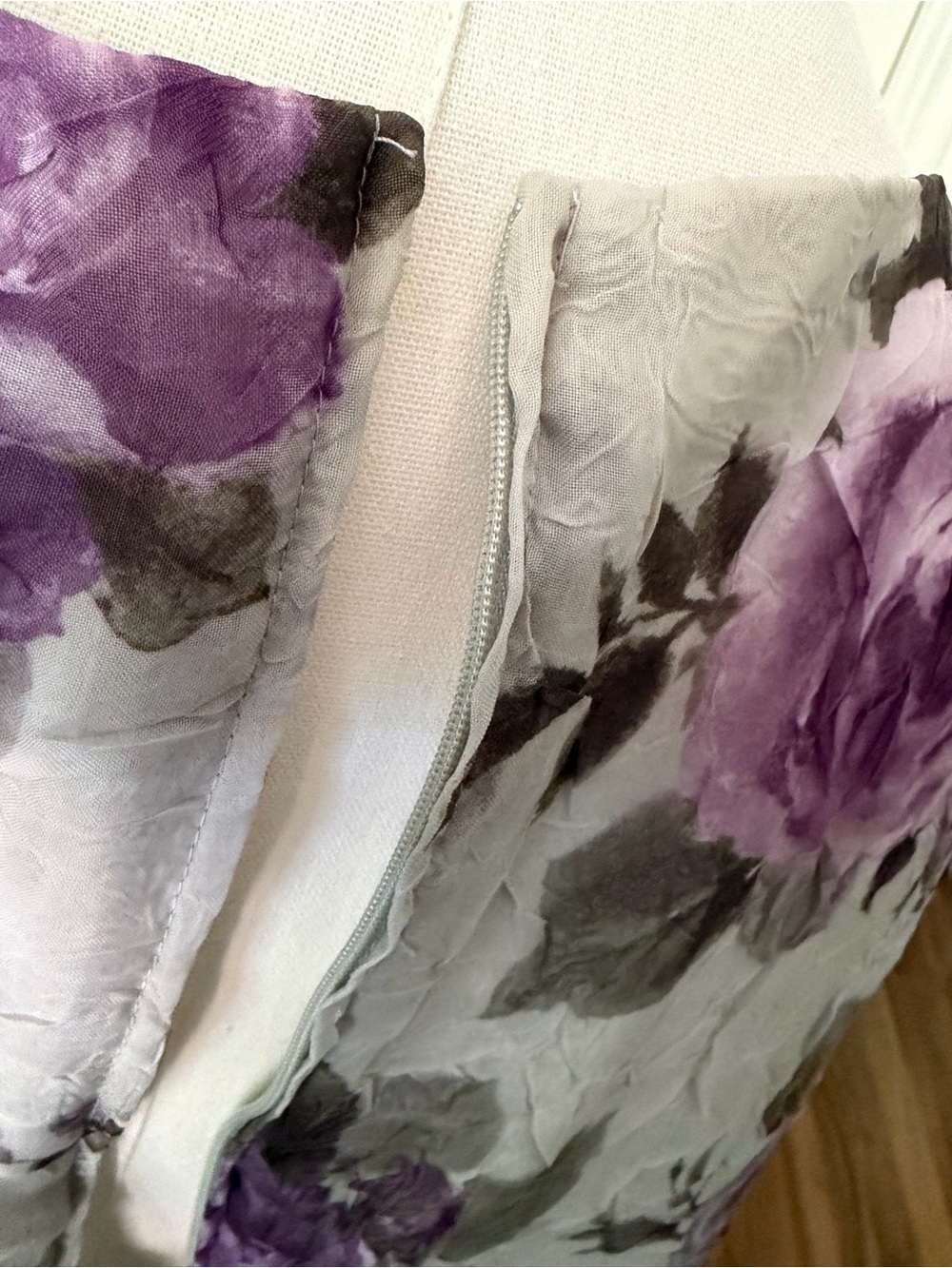 Vintage 90s Floral Overlay Long Dress Purple Roses Cottagecore Women’s XL - Picture 8 of 12